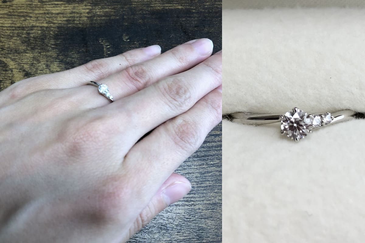 hontoさんの結婚指輪(CRAFY)と婚約指輪(ラザールダイヤモンド)