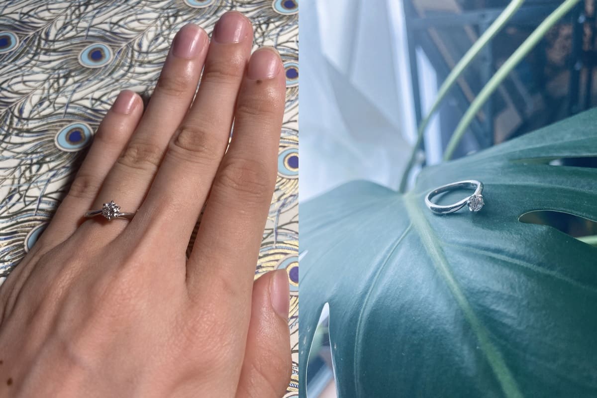 枇杷子さんの結婚指輪chaumet（ショーメ）と婚約指輪（4°C）