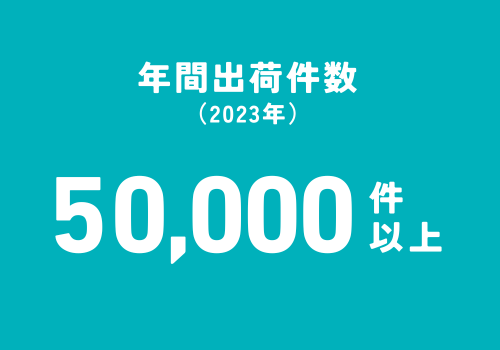 2023年の年間出荷件数50,000件以上